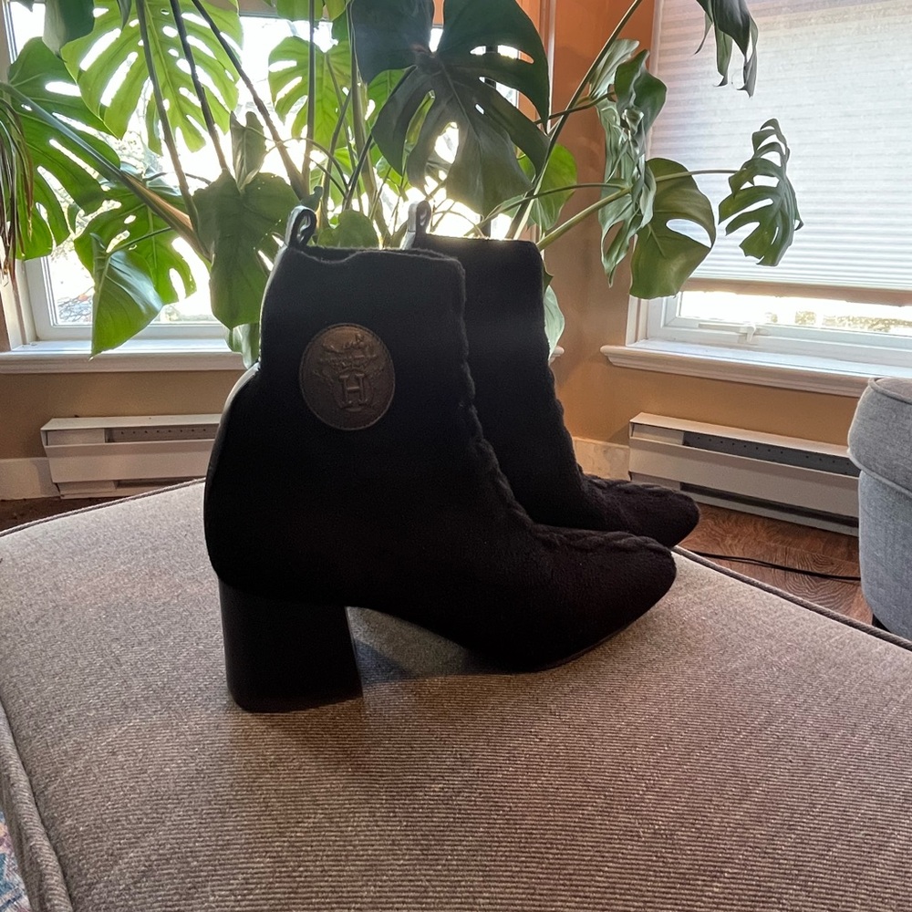 Hermès Black Suede Ankle Boots